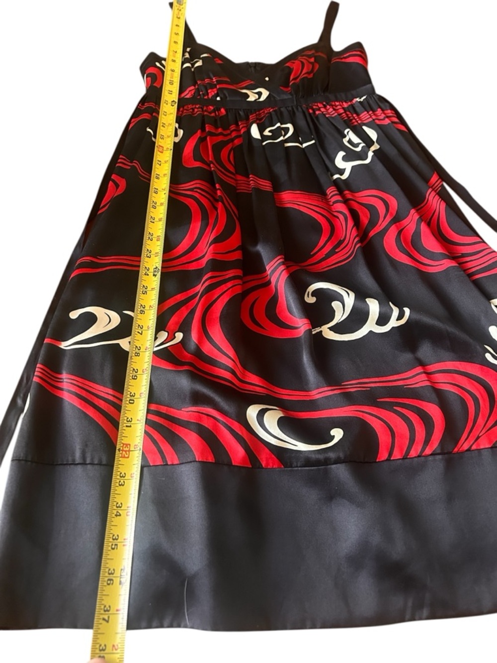 Maggy London black and red silk charmeuse babydoll dress Size 4 - Picture 11 of 12